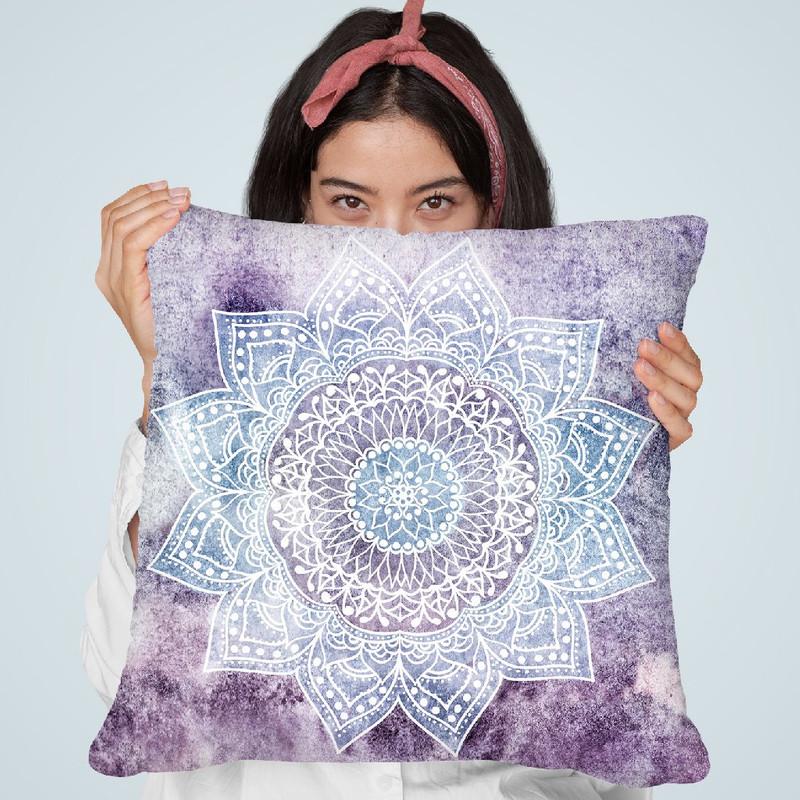 Deep Purple Mandala Throw Pillow By Nika Martines