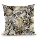 Mandala Wonderland In Gold Throw Pillow By Nika Martines
