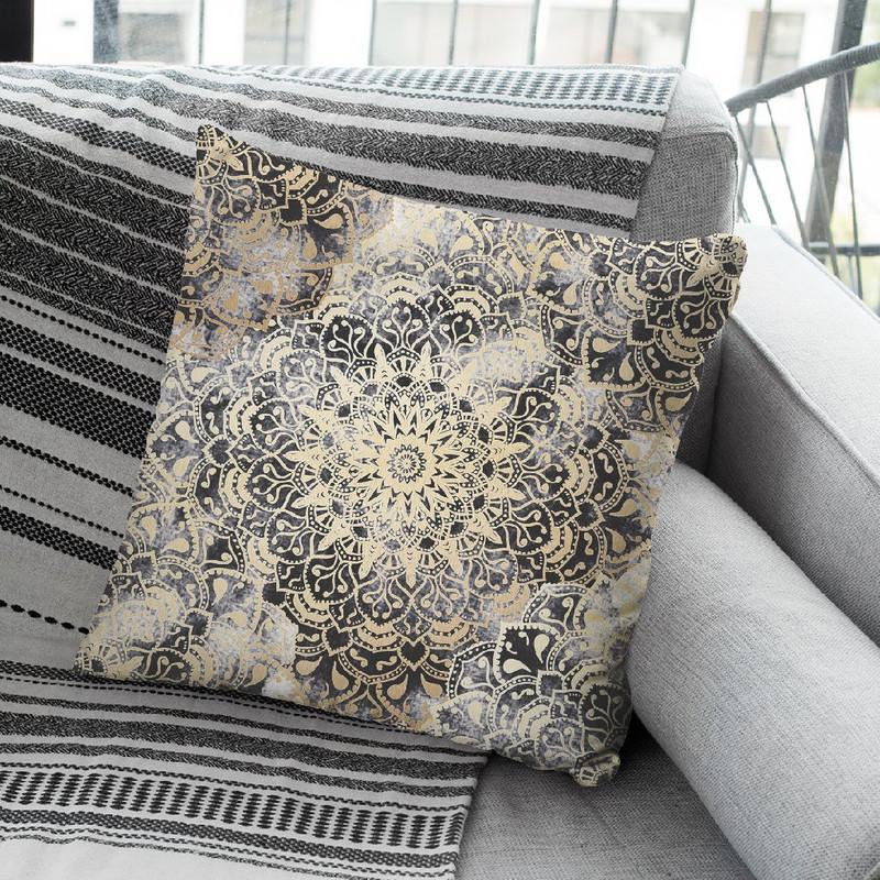 Mandala Wonderland In Gold Throw Pillow By Nika Martines