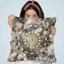 Mandala Wonderland In Gold Throw Pillow By Nika Martines