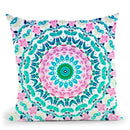 Hippie Floral Mandala Throw Pillow By Nika Martines