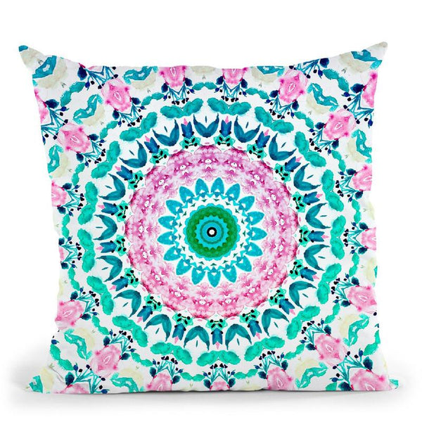 Hippie Floral Mandala Throw Pillow By Nika Martines