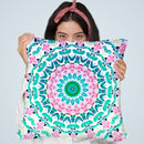 Hippie Floral Mandala Throw Pillow By Nika Martines