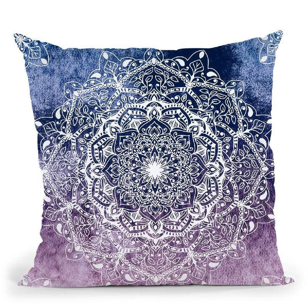 Nature Mandala Gray-Pink Throw Pillow By Nika Martines