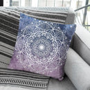 Nature Mandala Gray-Pink Throw Pillow By Nika Martines