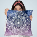 Nature Mandala Gray-Pink Throw Pillow By Nika Martines