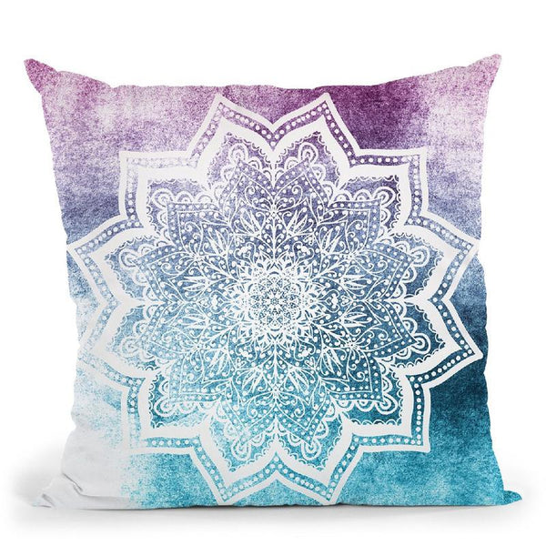 Summer Blueish Mandala Throw Pillow By Nika Martines