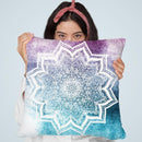 Summer Blueish Mandala Throw Pillow By Nika Martines