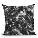 Abstract Dripping Painting Black White Throw Pillow By Ninola Design