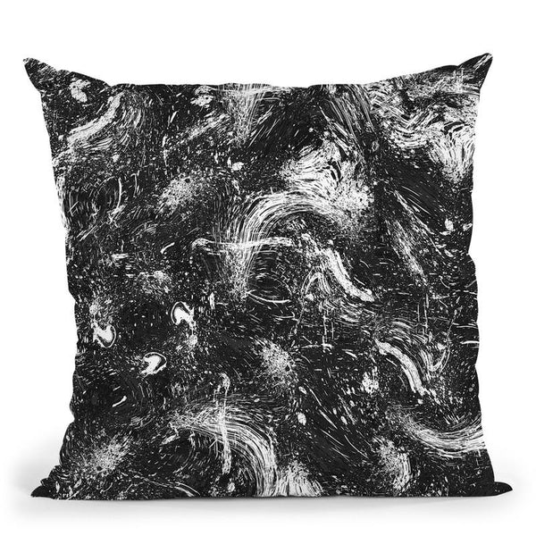 Abstract Dripping Painting Black White Throw Pillow By Ninola Design