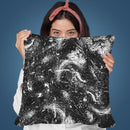 Abstract Dripping Painting Black White Throw Pillow By Ninola Design