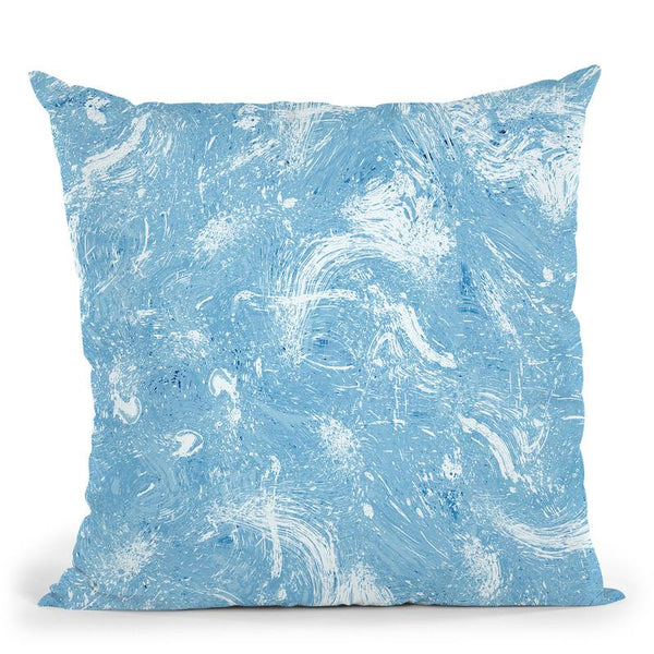 Abstract Dripping Painting Blue Throw Pillow By Ninola Design