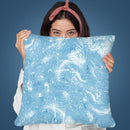 Abstract Dripping Painting Blue Throw Pillow By Ninola Design