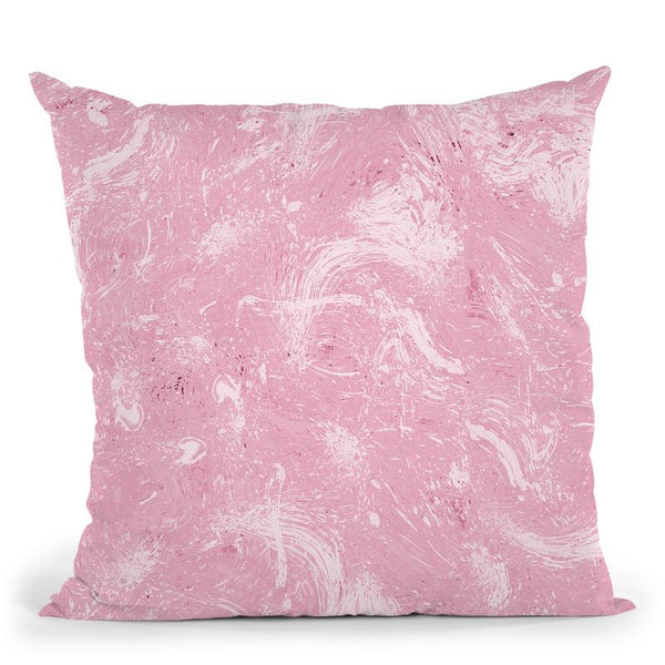 Abstract Dripping Painting Pink Throw Pillow By Ninola Design