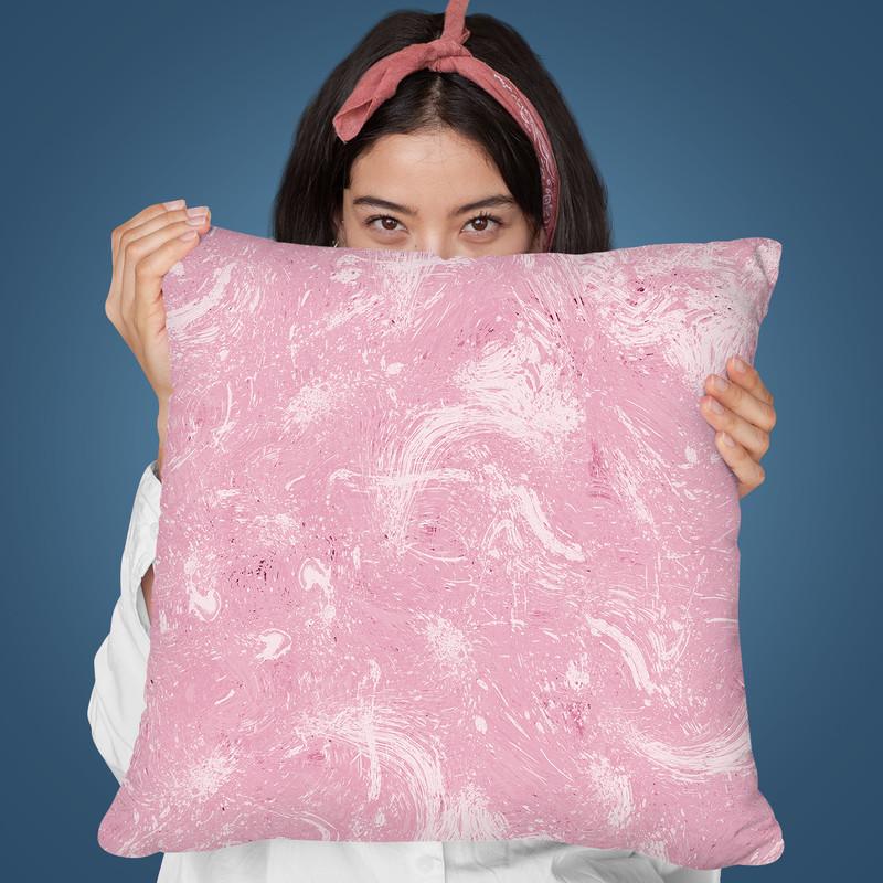 Abstract Dripping Painting Pink Throw Pillow By Ninola Design