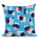 Abstract Stains Blue Throw Pillow By Ninola Design