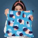Abstract Stains Blue Throw Pillow By Ninola Design