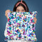 Aquatic Abstract Flowers Blue Throw Pillow By Ninola Design