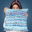 Artsy Strokes Stripes Blue Throw Pillow By Ninola Design