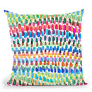 Artsy Strokes Stripes Colorful Throw Pillow By Ninola Design