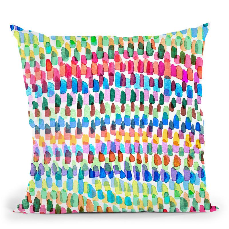 Artsy Strokes Stripes Colorful Throw Pillow By Ninola Design