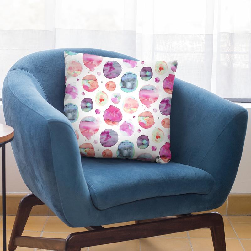 Big Watery Dots Throw Pillow By Ninola Design
