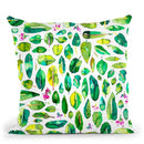 Botanical Green Plants Leaves Throw Pillow By Ninola Design