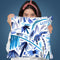 Brushstrokes Tropical Palms Blue Throw Pillow By Ninola Design