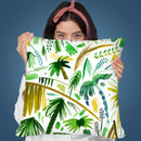 Brushstrokes Tropical Palms Green Throw Pillow By Ninola Design