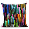 Colorful Brushstrokes Black Throw Pillow By Ninola Design