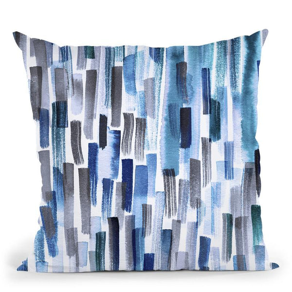 Colorful Brushstrokes Indigo Throw Pillow By Ninola Design