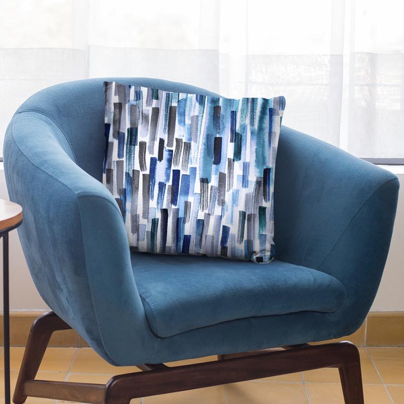 Colorful Brushstrokes Indigo Throw Pillow By Ninola Design