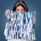 Colorful Brushstrokes Indigo Throw Pillow By Ninola Design