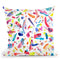 Colorful Watercolor Brushstrokes Summer Throw Pillow By Ninola Design