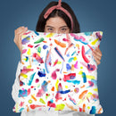 Colorful Watercolor Brushstrokes Summer Throw Pillow By Ninola Design