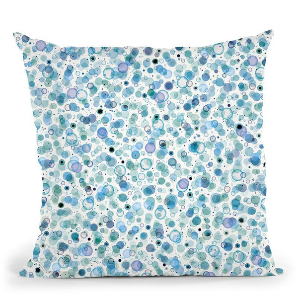 Cosmic Bubbles Blue Throw Pillow By Ninola Design