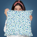 Cosmic Bubbles Blue Throw Pillow By Ninola Design