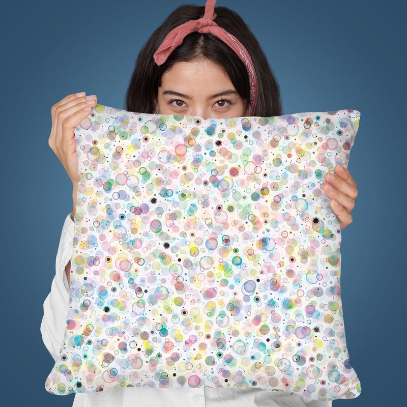 Cosmic Bubbles Multicolored Throw Pillow By Ninola Design