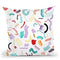 Curly And Zigzag Stripes White Throw Pillow By Ninola Design