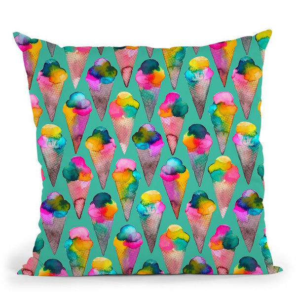Cute Ice Creams Throw Pillow By Ninola Design