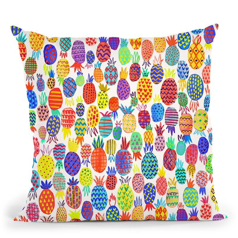 Cute Pineapples Throw Pillow By Ninola Design
