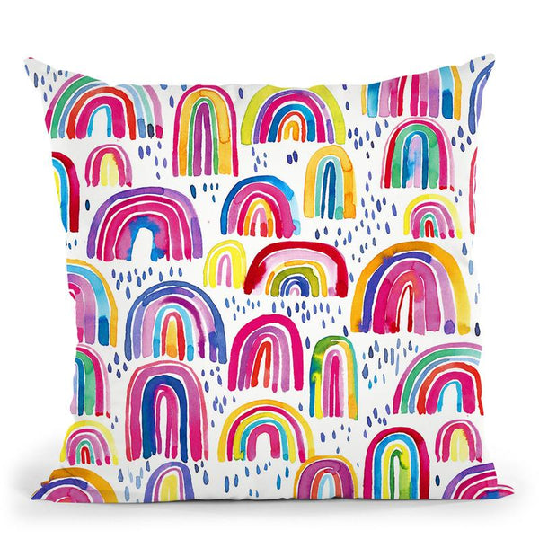 Cute Watercolor Rainbows Throw Pillow By Ninola Design