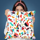 Dreamy Animal Shapes White Throw Pillow By Ninola Design