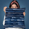 Electric Ink Stripes Navy Throw Pillow By Ninola Design