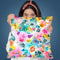 Experimental Surface Colorful Throw Pillow By Ninola Design