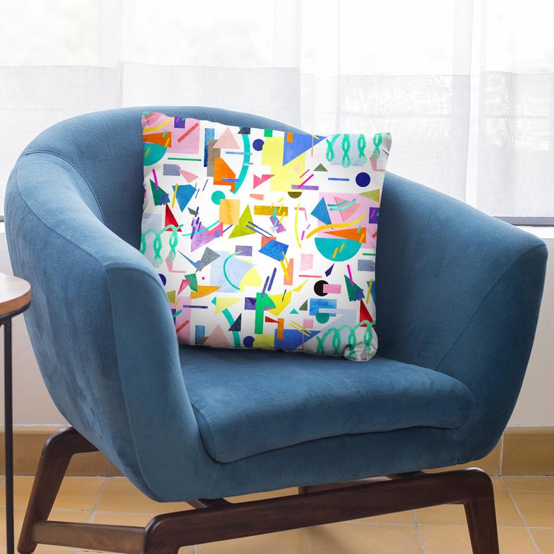 Geometric Collage Pop Throw Pillow By Ninola Design