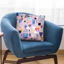 Geometric Square Triangles Pieces Pink Throw Pillow By Ninola Design