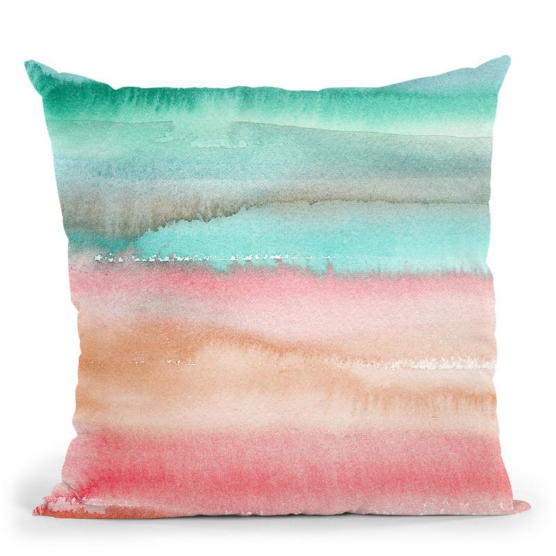 Gradient Artistic Watercolor Melon Throw Pillow By Ninola Design