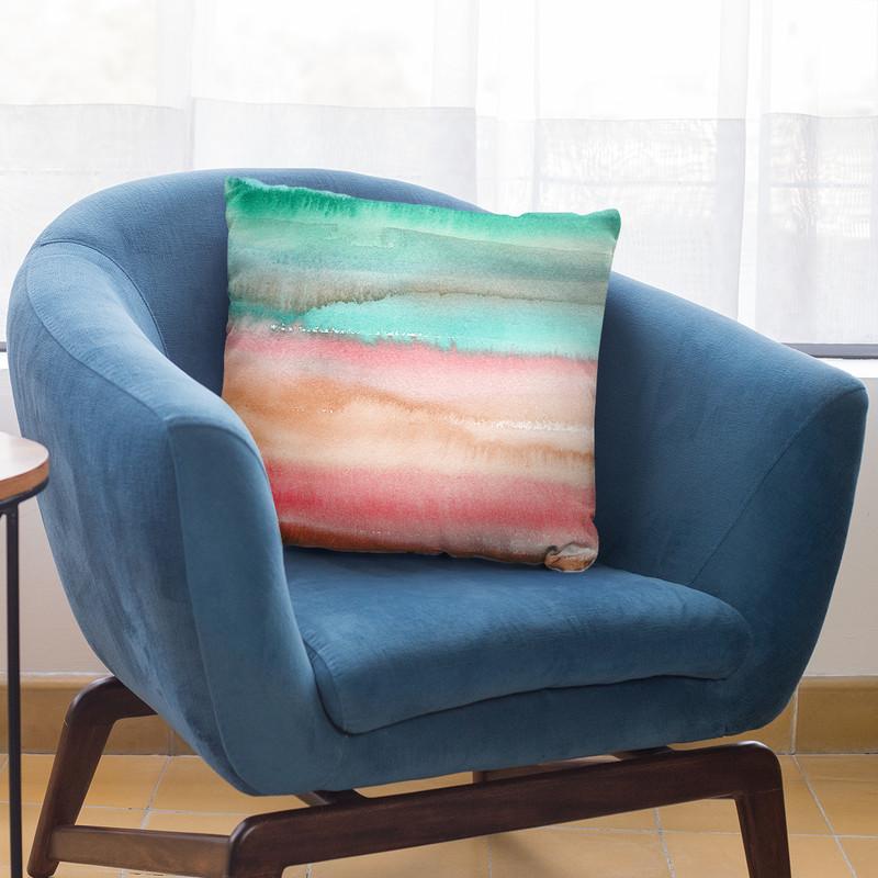 Gradient Artistic Watercolor Melon Throw Pillow By Ninola Design