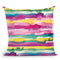 Gradient Watercolor Lines Multicolored Throw Pillow By Ninola Design